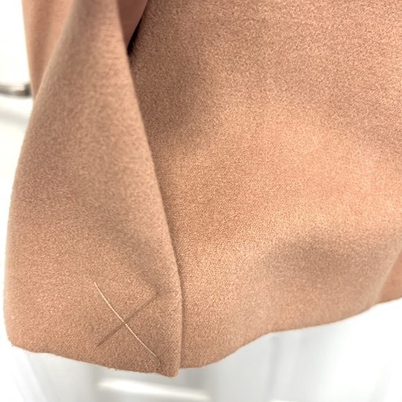 TopShop Camel Peacoat Trench Double Breasted Women Fall Winter Midi Pockets Sz 2 - Picture 8 of 13